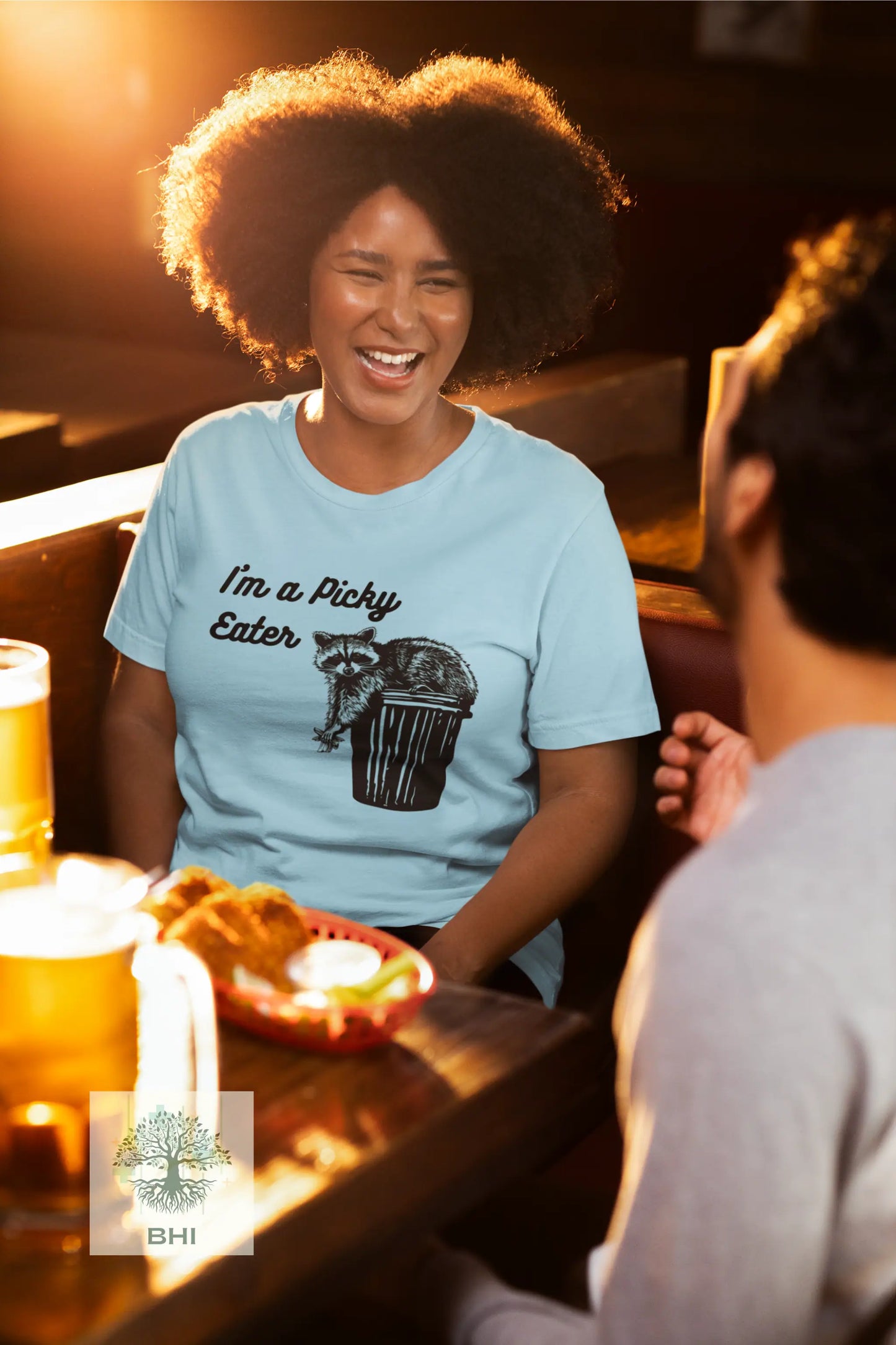 I'm a Picky Eater - Foodie Raccoon Graphic Tee Light Colors
