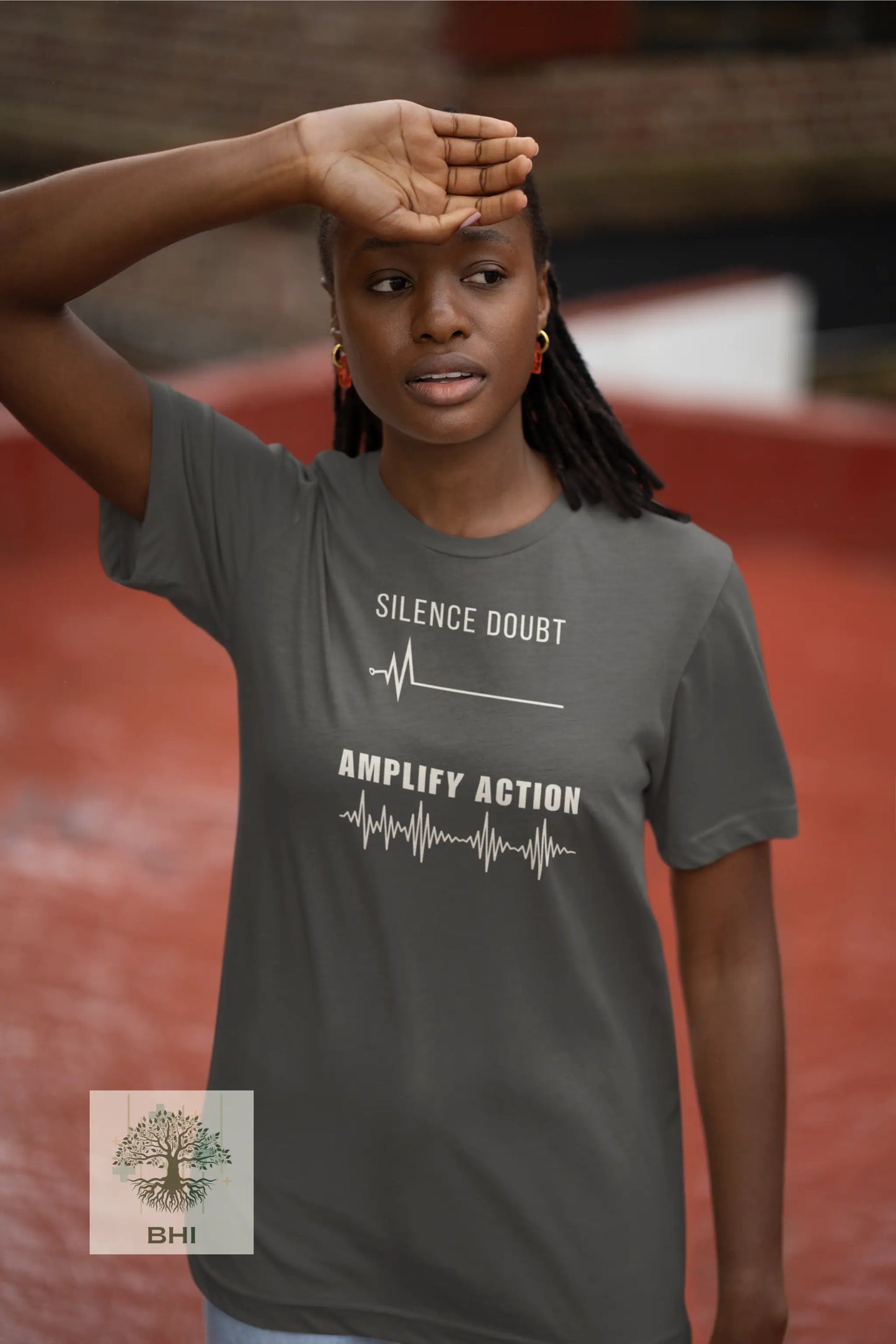 Silence Doubt Amplify Action T-Shirt - Inspirational Workout and Side Hustle Tee