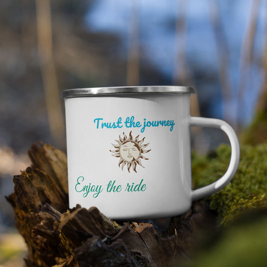 Trust the Journey Enjoy the Ride - Adventure-Inspired BOHO Enamel Mug