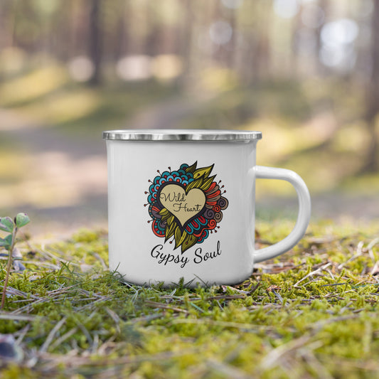 Wild Heart Gypsy Soul - Boho-Inspired Adventure Enamel Mug