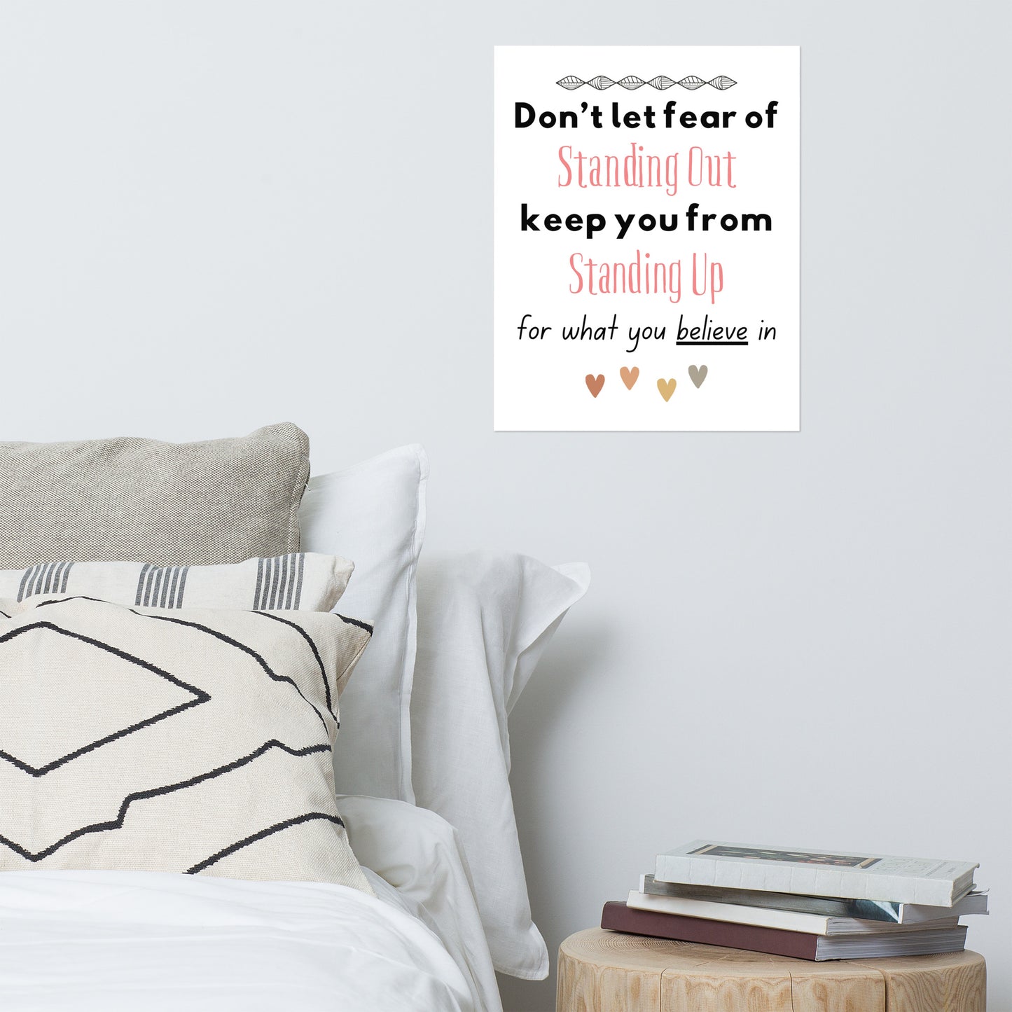 Don't Let Fear Stop You Inspirational Poster – Boho Matte Decor for Teens, Women, and Daily Inspiration