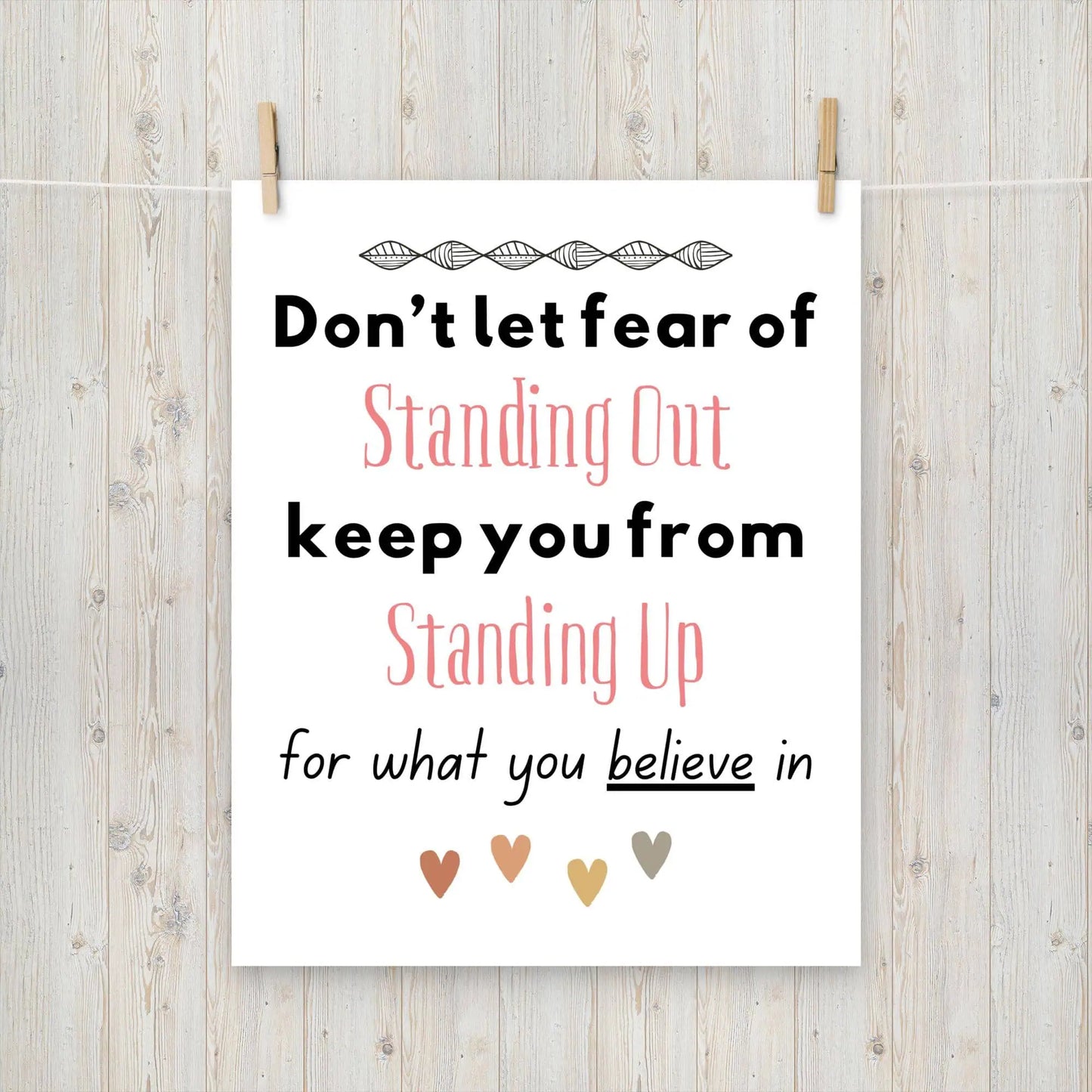 Don't Let Fear Stop You Inspirational Poster – Boho Matte Decor for Teens, Women, and Daily Inspiration