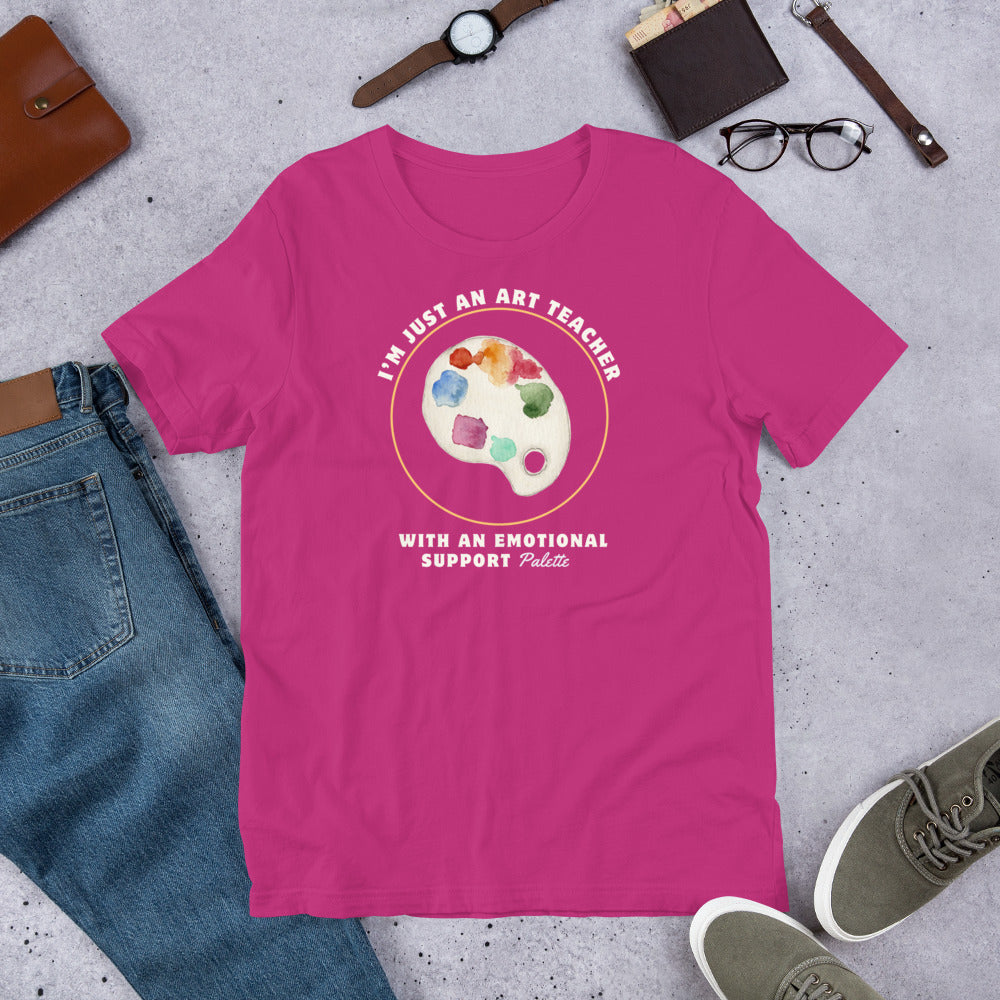 I'm Just an Art Teacher with an Emotional Support Palette T-Shirt - Retro Style Art Teacher Gift