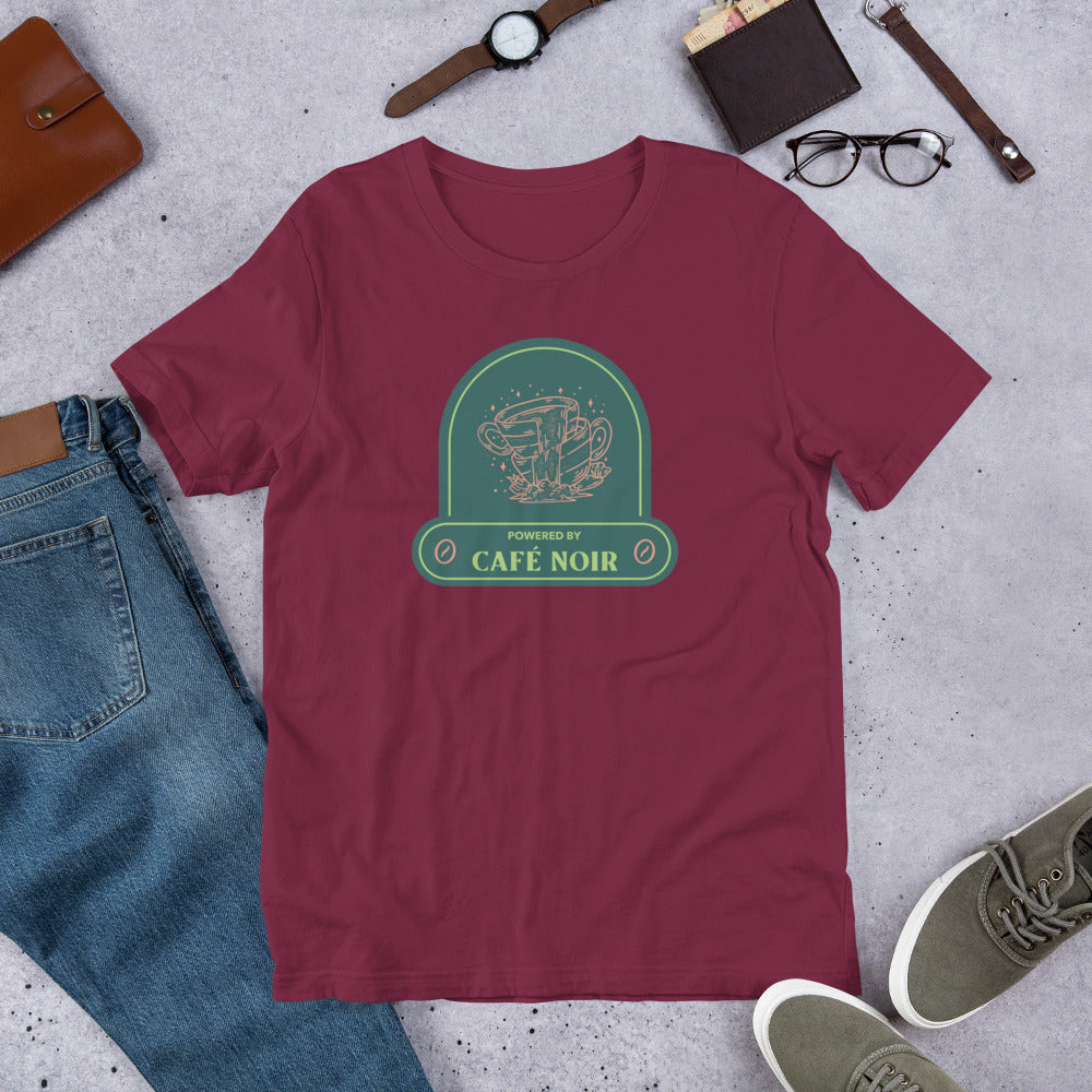 Powered by Cafe Noir Magical Coffee Waterfalls T-Shirt | Cafe Aesthetic Design