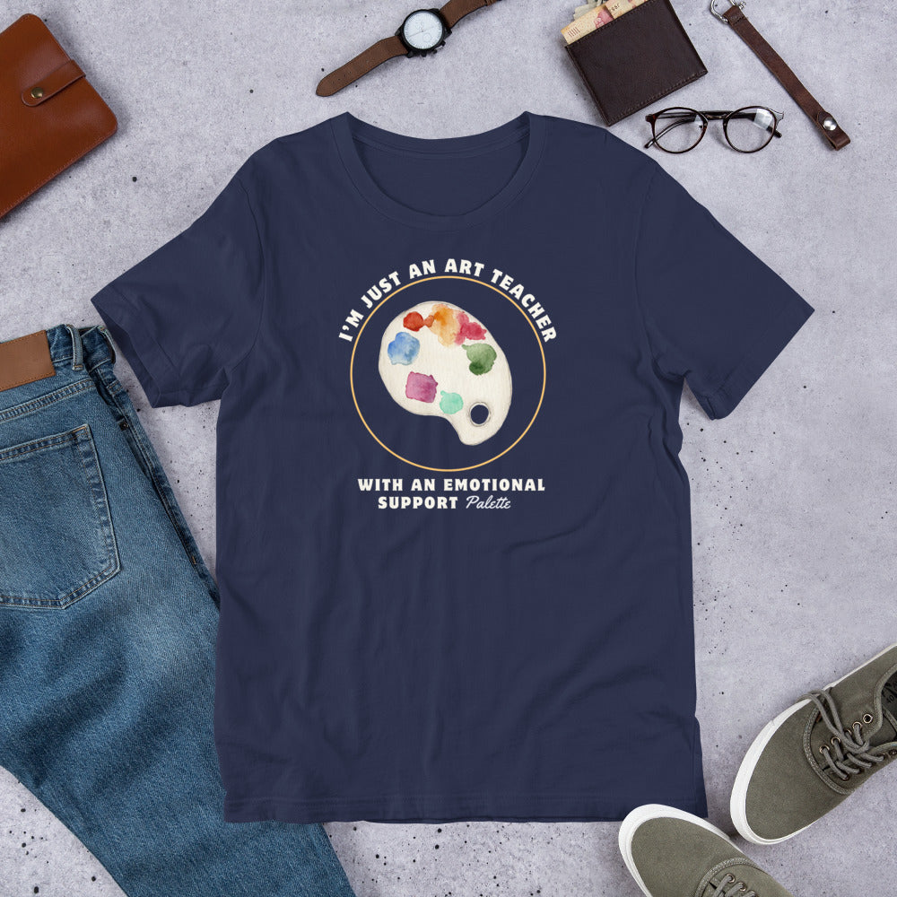 I'm Just an Art Teacher with an Emotional Support Palette T-Shirt - Retro Style Art Teacher Gift